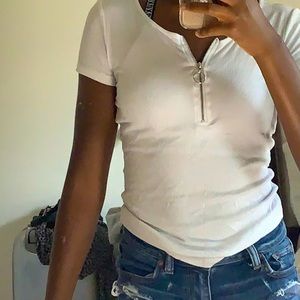 White top with zip